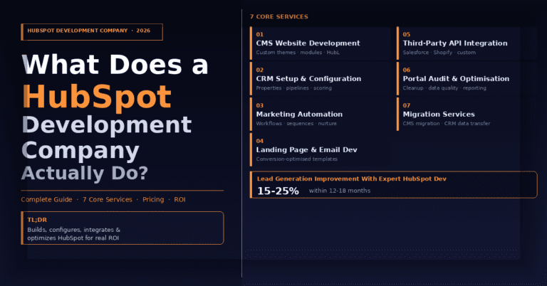 What Does a HubSpot Development Company Actually Do? Complete 2026 Guide