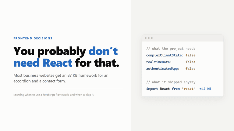 You Probably Don’t Need React for That